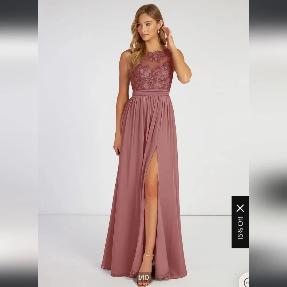 Azazie NWT size 8 desert rose dress - Picture 10 of 11